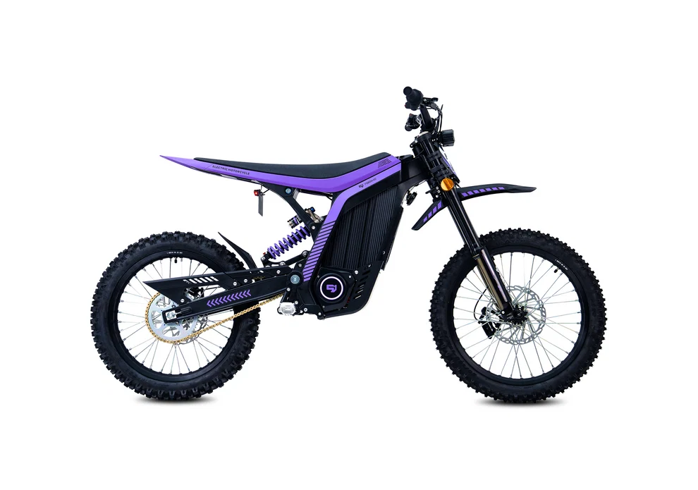 Black and purple 79Bike Lynx electric dirt bike