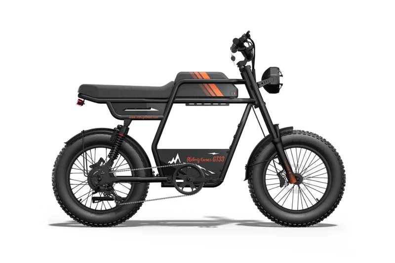 Black Riding Times GT33 cargo electric bike with orange accents