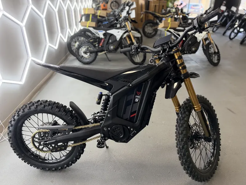 Arctic Leopard XE Pro S Enduro electric dirt bike at the VoltRush USA showroom