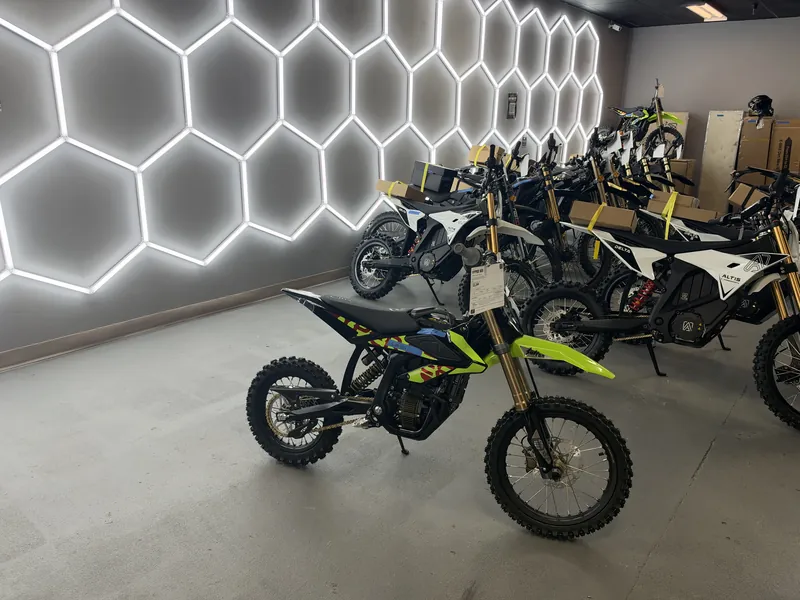 Surron Hyper Bee electric dirt bike at the VoltRush USA showroom