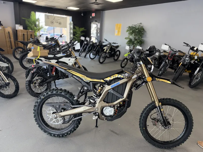 Surron Ultra Bee electric dirt bike at the VoltRush USA showroom