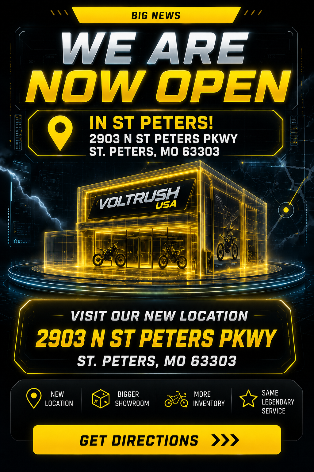 VoltRush USA now open at 2903 N St Peters Pkwy Suite B, St Peters, MO 63376